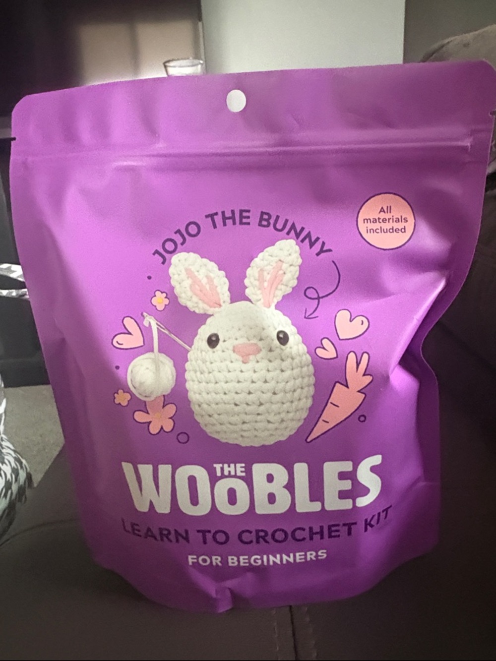 The Woobles Jojo The Bunny Crochet Kit - Purple